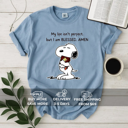 I Am Blessed Amen Snoopy Comfort Color T-Shirt