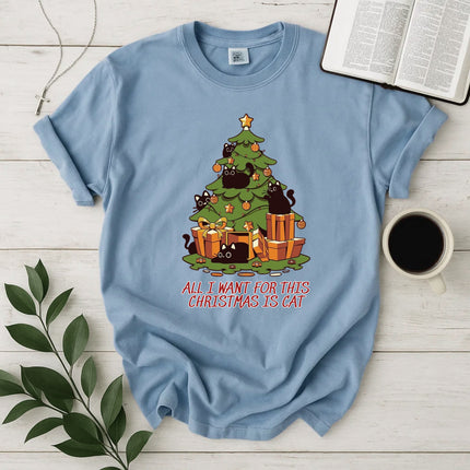 Comfort Colors All I Want for This Christmas Is Cat T-Shirt