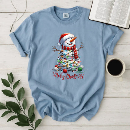 Comfort Colors Snowman Merry Christmas T-Shirt