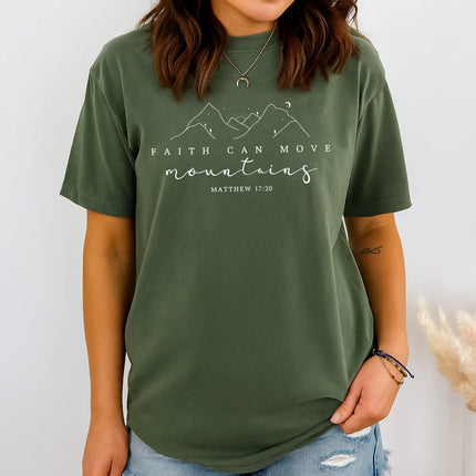 Comfort Colors Faith Can Move Mountains Christian T-Shirt