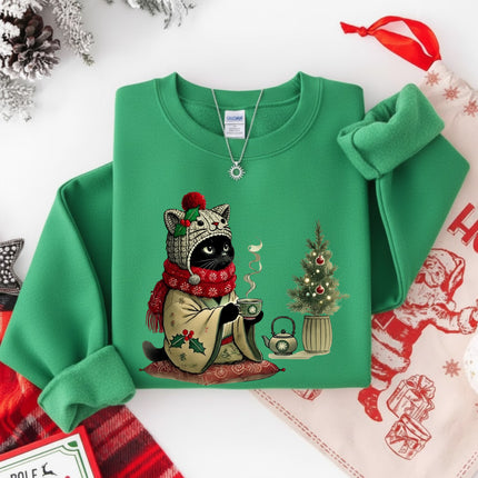 Cat with Tea Sweatshirt