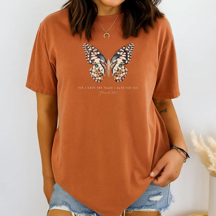 Comfort Colors Butterfly Jeremiah 29:11 Christian T-Shirt