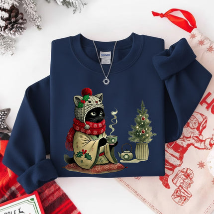 Cat with Tea Sweatshirt