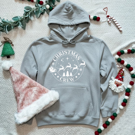 Christmas Crew Santa's Reindeer Sleigh Christmas Hoodie for Kids