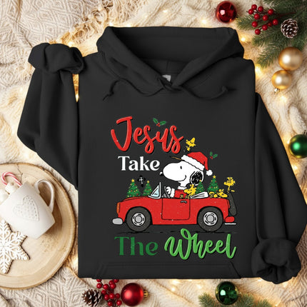 Jesus Takes The Wheel Snoopy Hoodie