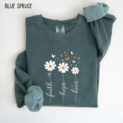 Comfort Colors Faith Hope Love Sweatshirt