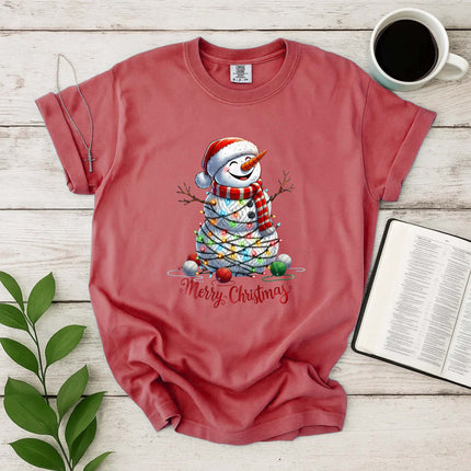 Comfort Colors Snowman Merry Christmas T-Shirt