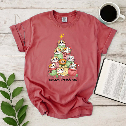 Comfort Colors Meowy Christmas T-Shirt
