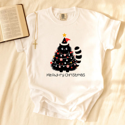 Comfort Colors Meow-ry Christmas T-Shirt