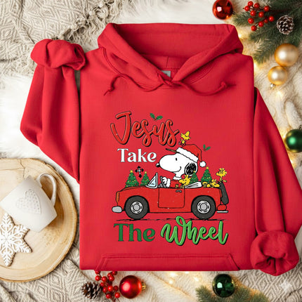 Jesus Takes The Wheel Snoopy Hoodie