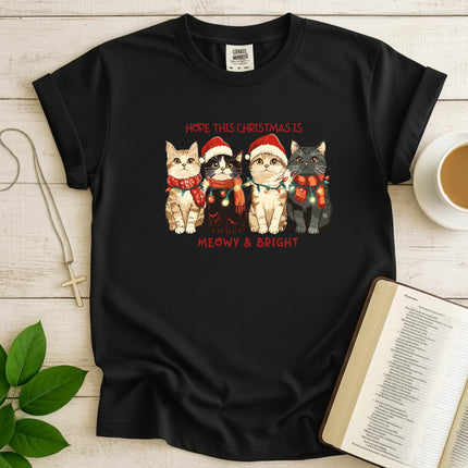 Comfort Colors Hope This Christmas Is Meowy and Bright T-Shirt