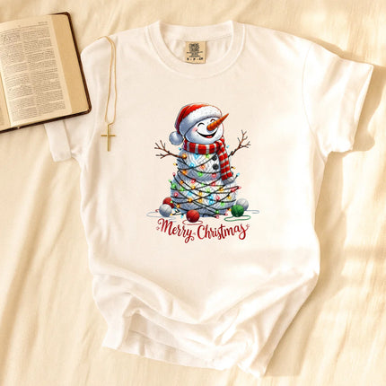 Comfort Colors Snowman Merry Christmas T-Shirt