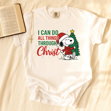 I Can Do All Things Through Christ Snoopy Comfort Color T-Shirt
