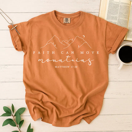 Comfort Colors Faith Can Move Mountains Christian T-Shirt