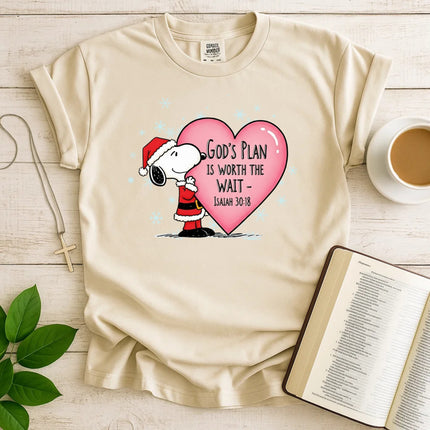 God's Plan Is Worth The Wait Snoopy Comfort Color T-Shirt
