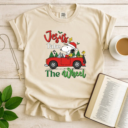 Jesus Takes The Wheel Snoopy Comfort Color T-Shirt