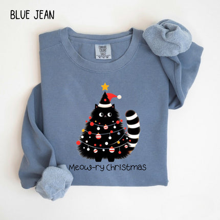 Comfort Colors Meow-ry Christmas Sweatshirt