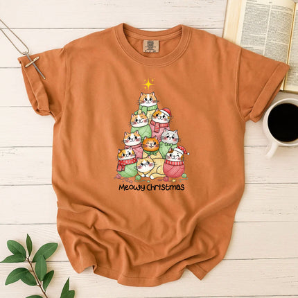Comfort Colors Meowy Christmas T-Shirt