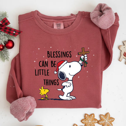 Blessings Can Be Little Things Snoopy Comfort Colors Sweatshirt