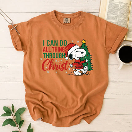 I Can Do All Things Through Christ Snoopy Comfort Color T-Shirt