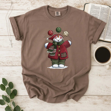 Comfort Colors Juggling Snowman Christmas T-Shirt