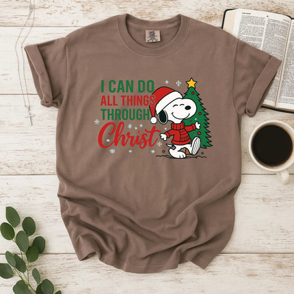 I Can Do All Things Through Christ Snoopy Comfort Color T-Shirt