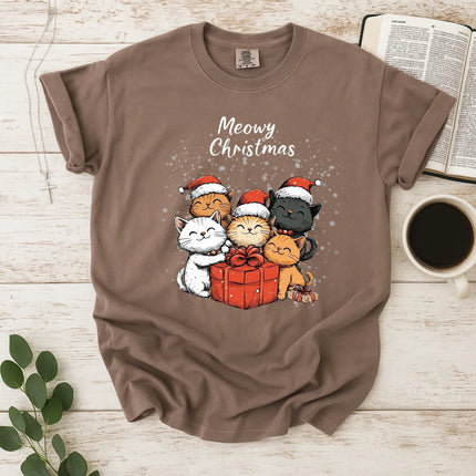 Comfort Colors Happy Meowy Christmas T-Shirt