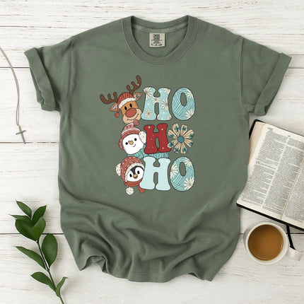 Comfort Colors Reindeer Snowman Penguin Christmas T-Shirt