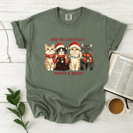 Comfort Colors Hope This Christmas Is Meowy and Bright T-Shirt