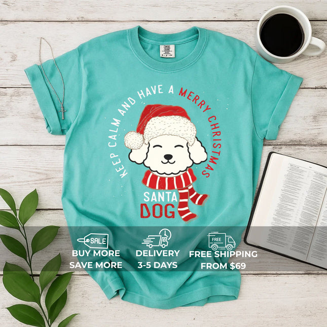 Comfort Colors Santa Dog T-Shirt