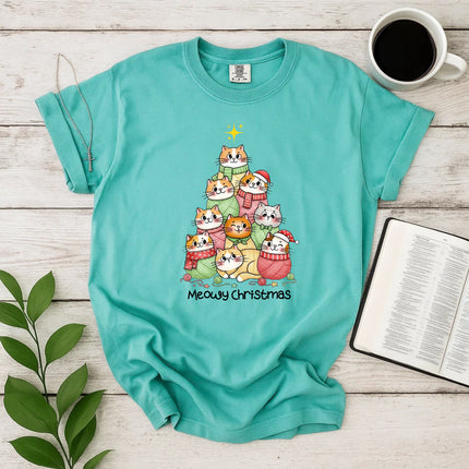 Comfort Colors Meowy Christmas T-Shirt
