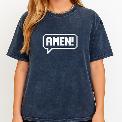 Amen Pixel Retro Christian T-Shirt