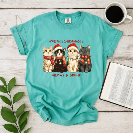 Comfort Colors Hope This Christmas Is Meowy and Bright T-Shirt