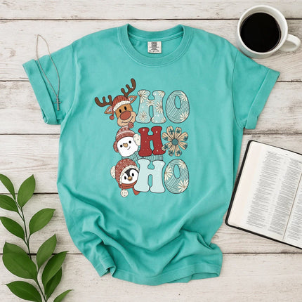 Comfort Colors Reindeer Snowman Penguin Christmas T-Shirt