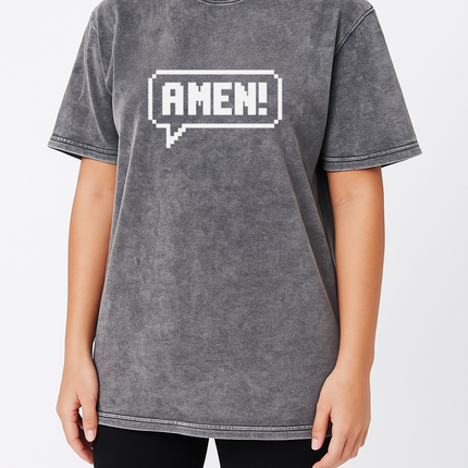Amen Pixel Retro Christian T-Shirt