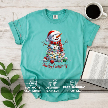 Comfort Colors Snowman Merry Christmas T-Shirt