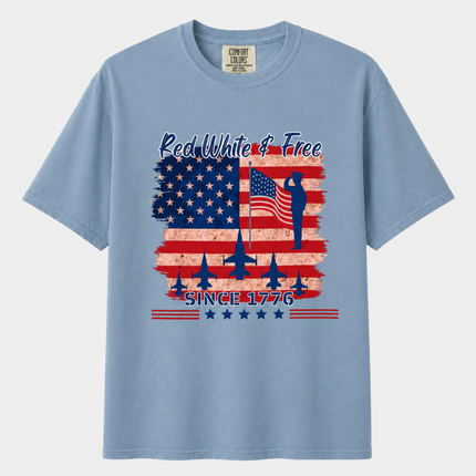 Comfort Colors Red White & Free Since 1776 T-Shirt