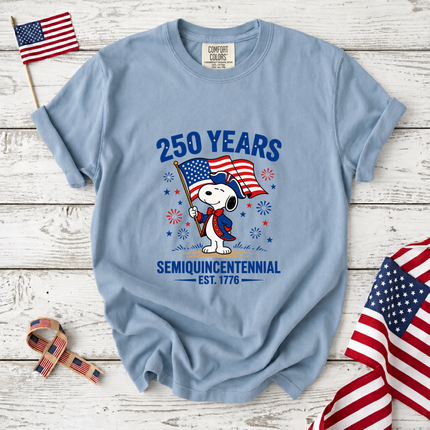 Comfort Colors 250 Years Semiquincentennial Patriotic Snoopy T-Shirt