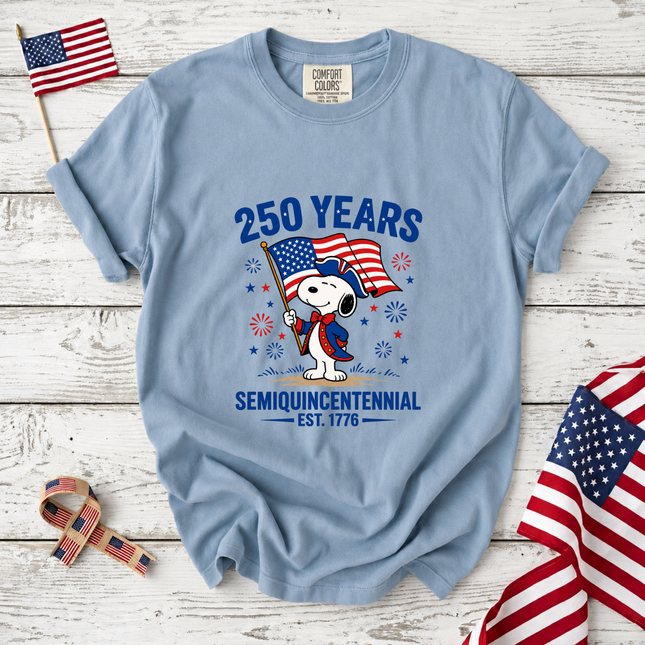 Comfort Colors 250 Years Semiquincentennial Patriotic Snoopy T-Shirt