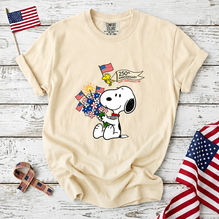 Comfort Colors 250th Anniversary Happy Independence Day Snoopy T-Shirt
