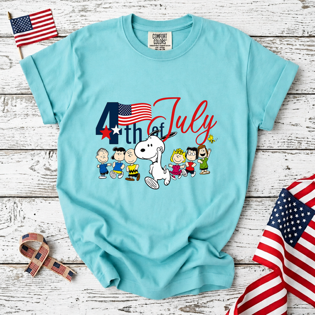 Comfort Colors 4th of July Patriotic Snoopy Friends Parade T-Shirt