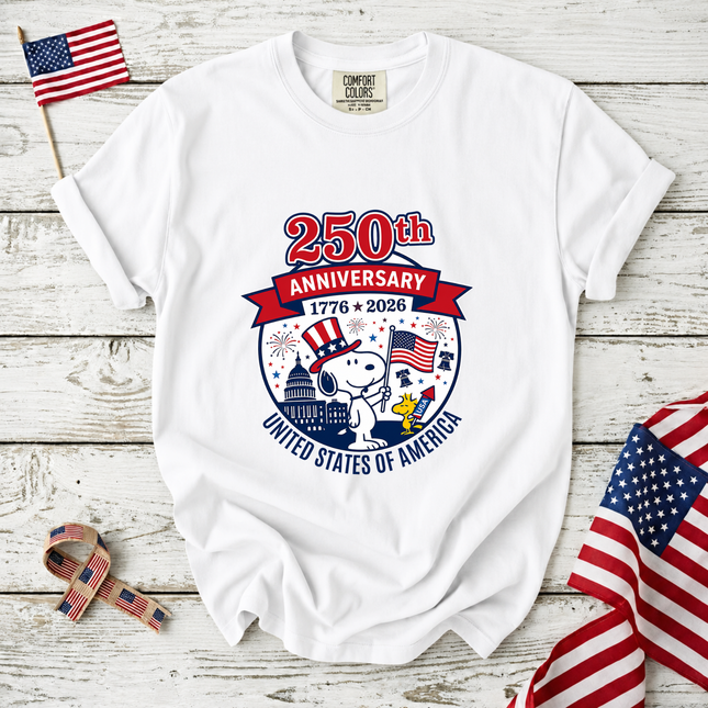 Comfort Colors 250th Anniversary United States of America Snoopy T-Shirt