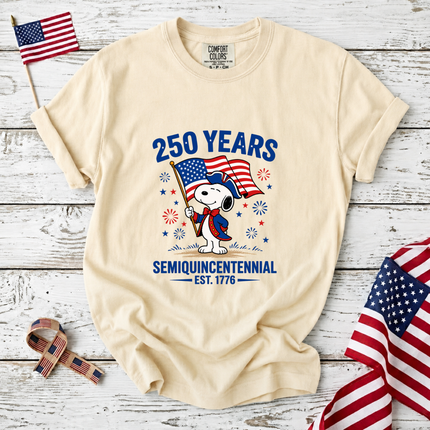 Comfort Colors 250 Years Semiquincentennial Patriotic Snoopy T-Shirt