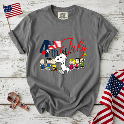 Comfort Colors 4th of July Patriotic Snoopy Friends Parade T-Shirt