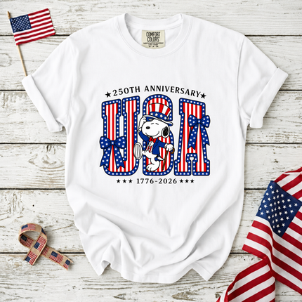 Comfort Colors USA 250th Anniversary Patriotic Friends Bows T-Shirt