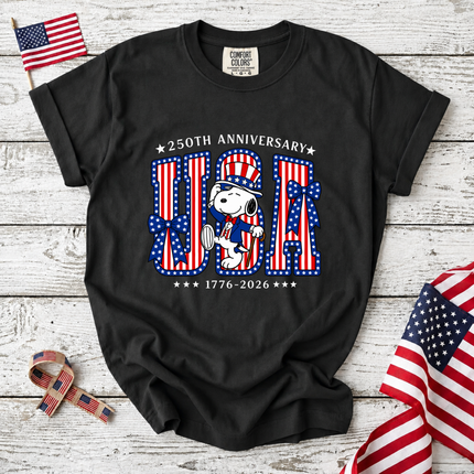 Comfort Colors USA 250th Anniversary Patriotic Friends Bows T-Shirt
