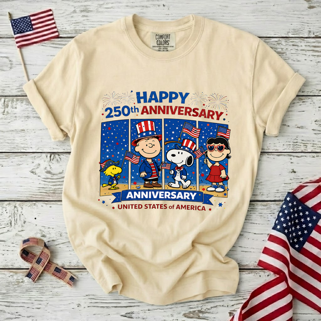 Comfort Colors Happy 250th Anniversary USA T-Shirt