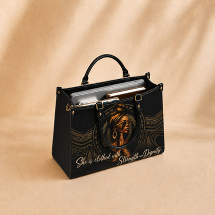 Christian Strength and Dignity Leather Handbag