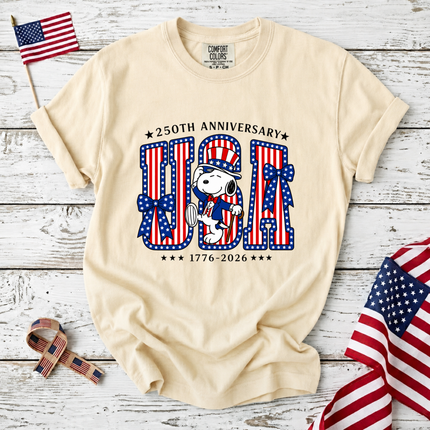 Comfort Colors USA 250th Anniversary Patriotic Friends Bows T-Shirt