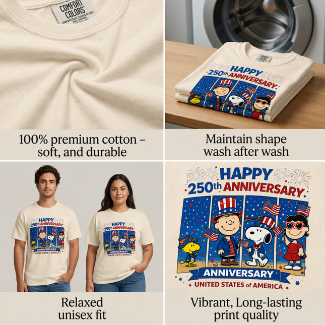 Comfort Colors Happy 250th Anniversary USA T-Shirt